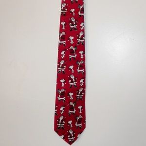Christmas Peanuts Snoopy Silk Santa Necktie